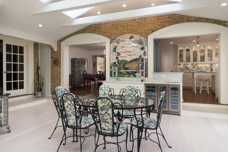 kitchen remodeling ideas: sunroom with beverage center photo